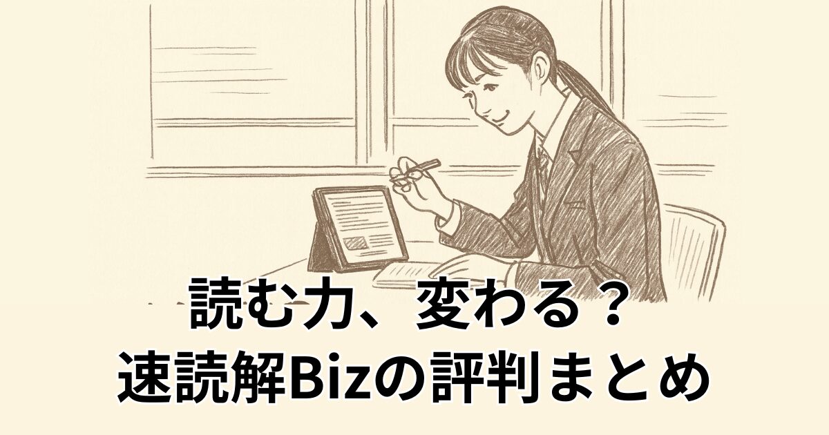 読む力、変わる？ 速読解Bizの評判まとめ