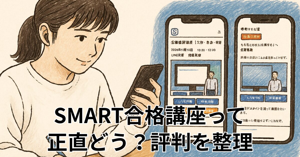 SMART合格講座って 正直どう？評判を整理