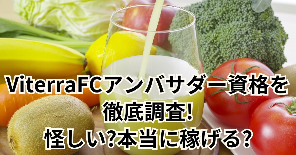 ViterraFCアンバサダー資格を徹底調査! 怪しい?本当に稼げる?